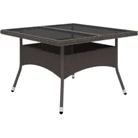 VidaXL 9-tlg. Garten-Essgruppe Poly Rattan und Hartglas Braun