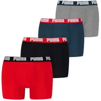 Puma MEN EVERYDAY BOXER 4P ECOM in Rot/Schwarz/Blau/Grau |