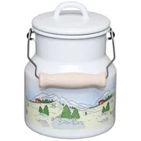 RIESS Milchkanne mit Emaille Deckel Landlust 1,5L