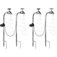 GLOBO LED Solarleuchte, 4x Wasserhähne, Erdspieß, silber, H 53