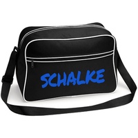 Multifanshop Retrotasche - Schalke - Textmarker - Druck blau