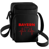 Multifanshop Umhängetasche - Bayern - Herzschlag - Druck rot