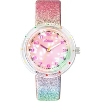S.Oliver Quarzuhr 2037719, Armbanduhr, Kinderuhr, Mädchenuhr, Sterne, ideal auch