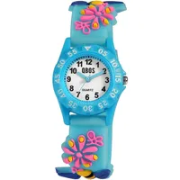 QBOS Kinderuhr mit Silikonband, bunt, Motiv Biene, Ø 28