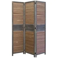 Homestyle4u Paravent Raumteiler 3 teilig, Holz Lamellen, Braun |