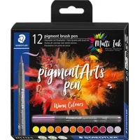 Staedtler Pigment brush Pen Warm Colours, 12er Set