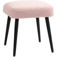 Homcom Fußhocker Sitzhocker Quadratischer Schminkhocker mit Kaschmir-Optik Stahlbeine, für