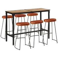 VidaXL 7-tlg. Bar-Set Raues Mangoholz und Metall