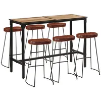 VidaXL 7-tlg. Bar-Set Raues Mangoholz und Metall