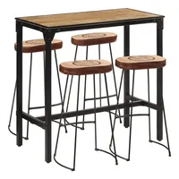VidaXL 5-tlg. Bar-Set Raues Mangoholz und Metall