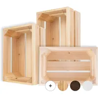 Creative Deco 3 x Kleine Holzkiste Natur | Weinkisten