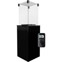 Kratki Gaskamin Patio Glas schwarz automatische Steuerung 8,2kW -
