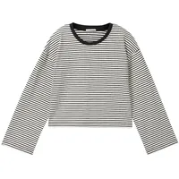 Tom Tailor Langarmshirt Gestreiftes Langarmshirt mit Bio-Baumwolle grau 152