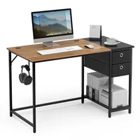 Mondeer Schreibtisch Computertisch mit Schubladen und Regal links oder
