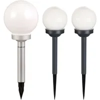 GLOBO 3er Set LED Solar Außen Steck Leuchten Veranda