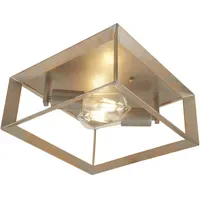 Searchlight Industrie Stil Decken Lampe 2-flg. silber/gold Metall