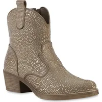 VAN HILL Cowboy Boots in Khaki