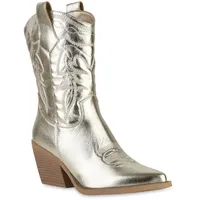 VAN HILL Cowboystiefel in Gold