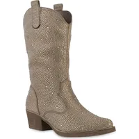 VAN HILL Cowboystiefel in Khaki