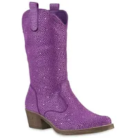 VAN HILL Cowboystiefel in Lila