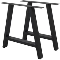 ECD Germany 2x Tischbeine A-Form A-Design 70x72 cm Schwarz