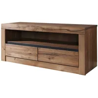 Massivmoebel24 TV Board Lowboad Sideboard Echtholz 2 Schubladen grifflos