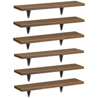 Maclean Brackets Wandregal 6 Stück Hängeregal Bücherregal Braun MDF