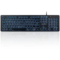 Perixx PERIBOARD-317R Kabelgebundene USB-Tastatur mit Hintergrundbeleuchtung – Großbuchstaben –