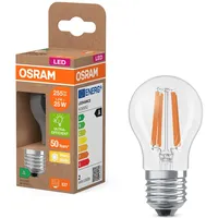 Osram LED-Lampe in klassischer Miniballform, mit dekorativem LED-Filament, Energieeffizienzklasse