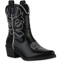VAN HILL Cowboy Boots in Schwarz