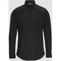 S.Oliver Shaped Fit: Businesshemd aus Baumwollstretch, Black, 41