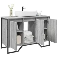 VidaXL Waschbeckenunterschrank Grau Sonoma 91x35x60 cm Holzwerkstoff