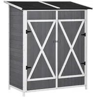 Outsunny Gartenschrank,, - 139Lx75Wx60Hcm - grauweiß,