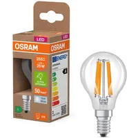Osram LED-Lampe in klassischer Miniballform, mit dekorativem LED-Filament, Energieeffizienzklasse