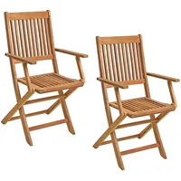 Estexo Gartenstühle Holzstühle Klappstühle 2er Set Akazie Holz Stuhlset