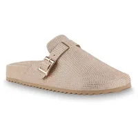 Stiefelparadies Damen Pantoffeln in Rose Gold,