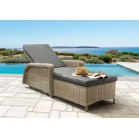 Destiny Gartenliege CASA 202x83x58cm inkl. Auflage, Polyrattan, natur meliert