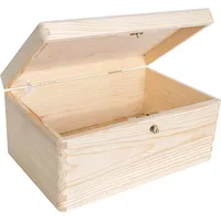 Creative Deco XXL Große Holzkiste mit Deckel und Schlüssel