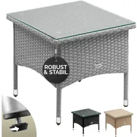 CASARIA Polyrattan Beistelltisch Grau 50x50x45cm