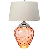 Elstead Lighting Tischleuchte Tischlampe Beistelllampe LED Nickel Glas Beige