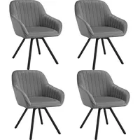 Tectake tectake® Drehbarer Armlehnstuhl Snug Samtoptik, gepolstert, in 360°