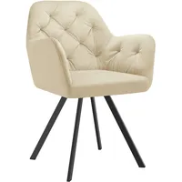 Tectake tectake® Drehbarer Samt-Armlehnstuhl, gepolstert, pro Stückcreme