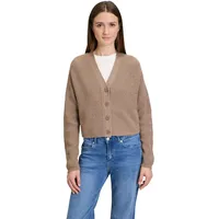 Cartoon Basic-Strickjacke mit V-Ausschnitt Hellbraun,40 | 40
