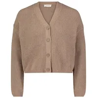 Cartoon Damen Basic-Strickjacke mit V-Ausschnitt Hellbraun,38 - 38