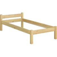 Erst-Holz Einzelbett Kiefer natur Massivholzbett 90x200 Futonbett Bettrahmen Rollrost