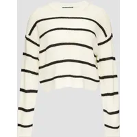 QS Strickpullover mit Ringeln, Damen, creme|schwarz, M