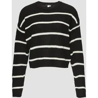 QS - Strickpullover mit Ringeln, Damen, creme|schwarz, XXL
