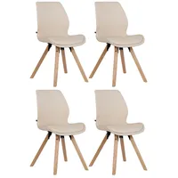 CLP 4er Set Stuhl Luna creme/Kunstleder