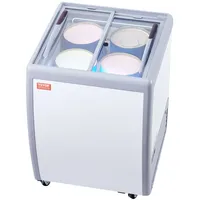 Vevor Kommerzielle Eiscreme-Vitrine, 158-L-Gefriertruhe, Mobiler Tiefkühlschrank mit Glasplatte, Restaurant-Gelato-Tauchschrank
