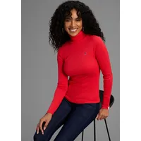 Delmao Rollkragenshirt DELMAO, Damen, Gr. 44/46, rot, Rippware, Obermaterial: